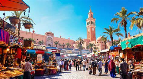 Jamaa el Fna en souks: kleurrijk woongeluid (visuele markering)
