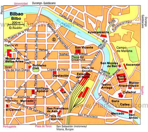 plattegrond Bilbao centrum en hotels