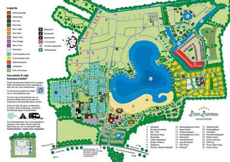 Vakantiepark BreeBronne kaart van ligging en recreatieplas