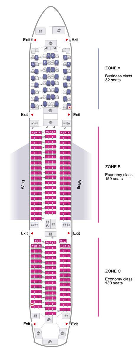 Seat layout Airbus A350 en opties