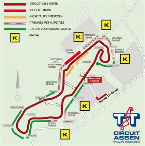 Camping bij TT Assen kaart en ligging