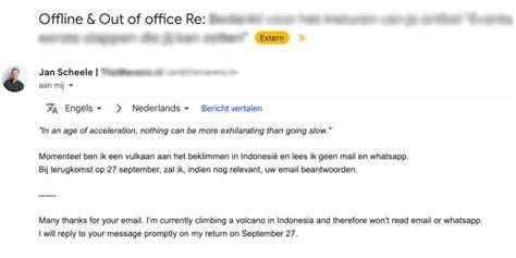 Out-of-office bericht voorbeeld met terugkeerdatum