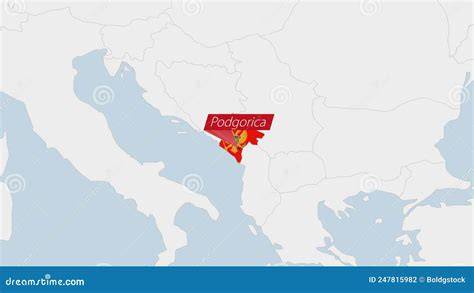 kaart van Podgorica en omliggende luchthavens
