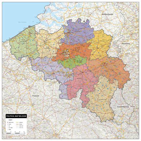 kaart van België met populaire reisroutes
