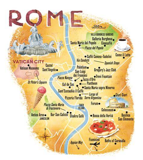 Rome route kaart historische plekken