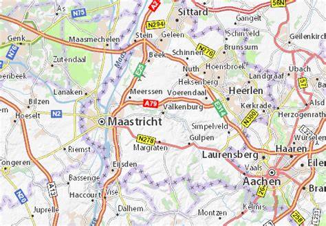 kaart van Valkenburg met startpunt en eindpunt