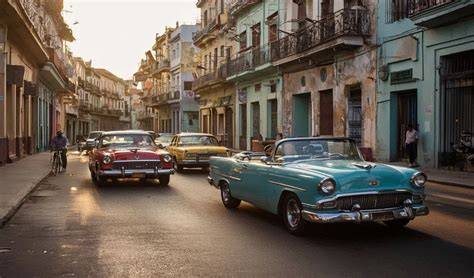 informeel kaartbeeld Havana en oldtimers