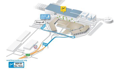 illustratie drop-off zone bij luchthaven