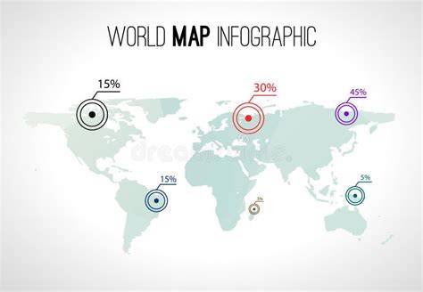 illustratieve kaart met veel bestemmingen (wereldkaart infographic)