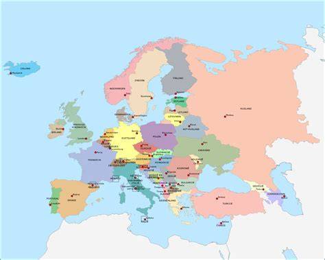 Kaart van EasyJet-hubs in Europa