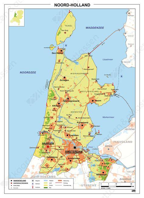 kaart luchtvaart Bergen en omgeving (noord-holland)