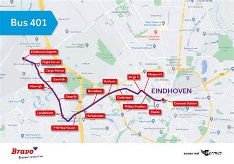 Infographic: busroutes Antwerpen Eindhoven