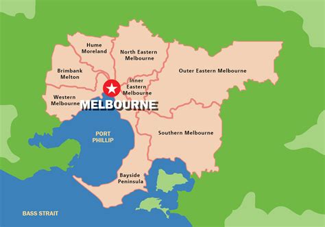 kaart van Melbourne en directe vluchten
