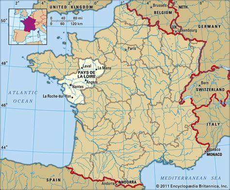 overzichtskaart Pays de la Loire