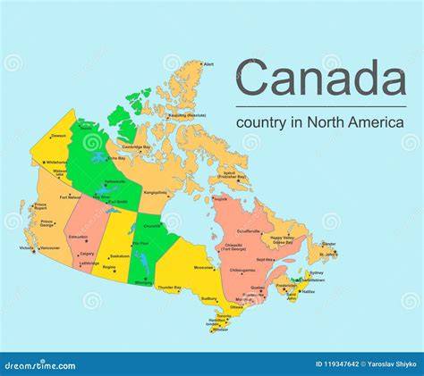 Kaart van Canada met populairste skigebieden