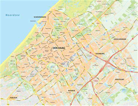 kaart van Den Haag met reisbureau