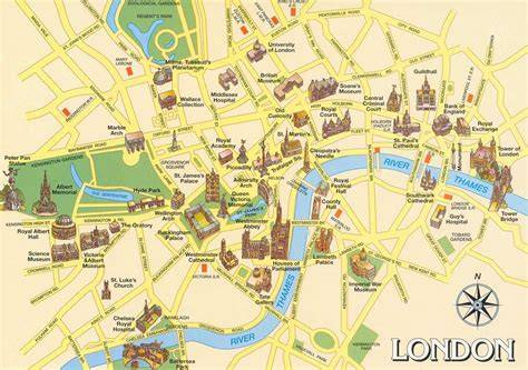 Londen plattegrond en kaart van attracties