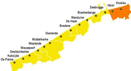 kaart met Nederlandse kuststeden (8 woorden)