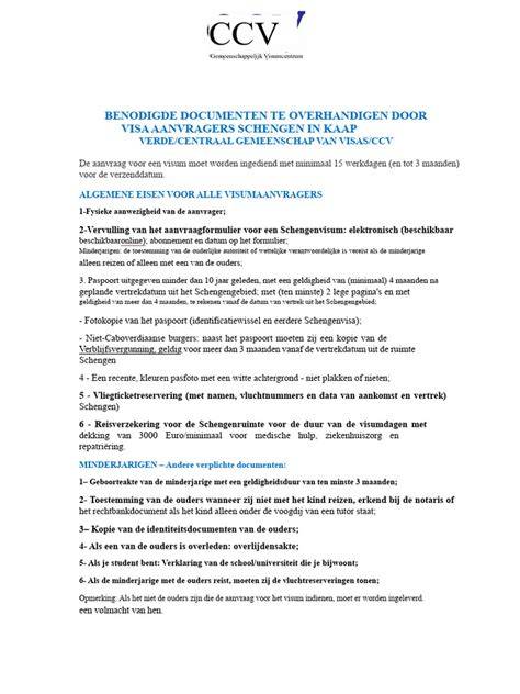 documentenlijst visumaanvraag