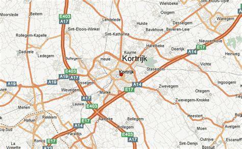 kaart van Kortrijk met 14-daagse weersverwachting