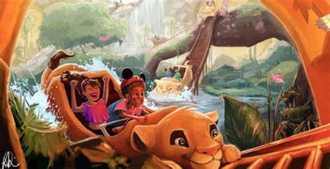 lion king waterbaan informatieve illustratie