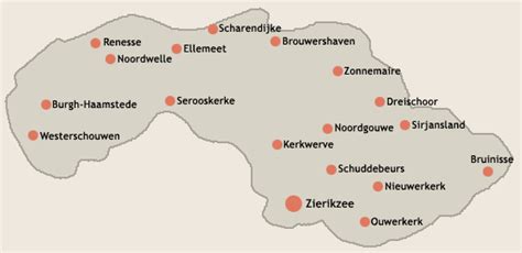 Kaart van Schouwen-Duiveland met Villemaire