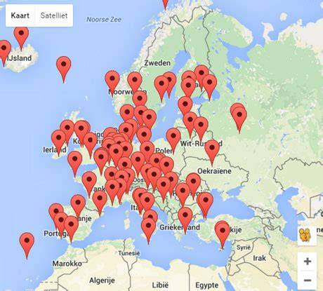 Infographic van vliegvelden in Europa en tarieven