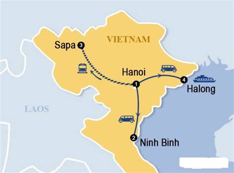 kaart van Halong Bay en Sapa
