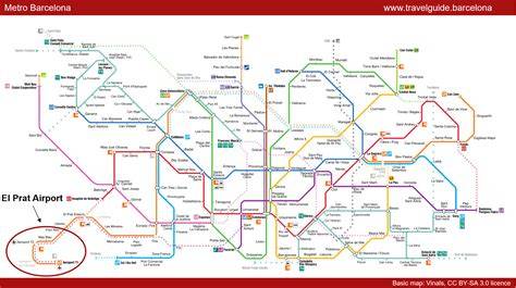 kaart trein en metro El Prat naar Camp Nou