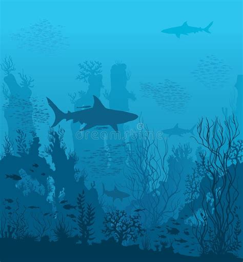 haaien-ruimte onderwater illustratie
