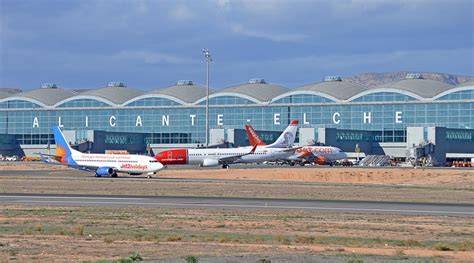 illustratie van Alicante luchthaven en Marbella-gebied