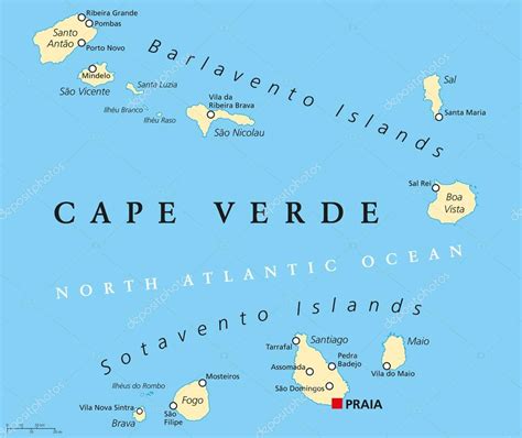 kaart van Kaapverdië en Sal-eiland
