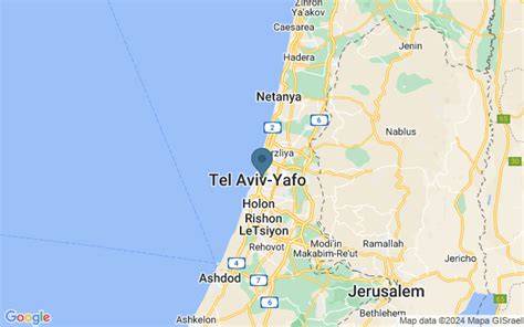 kaart Jeruzalem en Tel Aviv route
