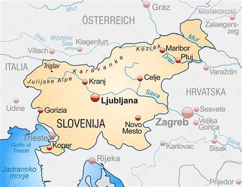 Overzichtskaart van Slovenië met regio's