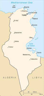 Kaart van Tunis met El Djem en Carthago