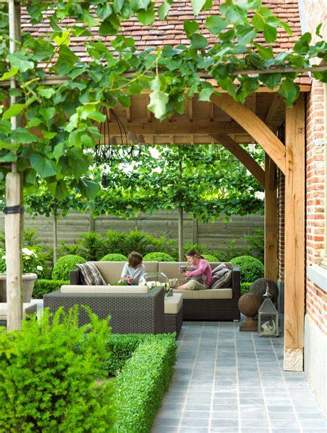 Terras en tuin met privacy