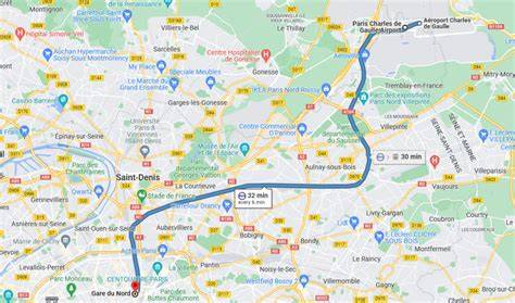 kaart Gare du Nord en omgeving