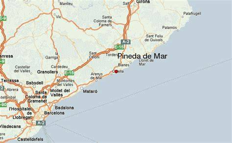kaart Costa Brava en Pineda de Mar, overzicht