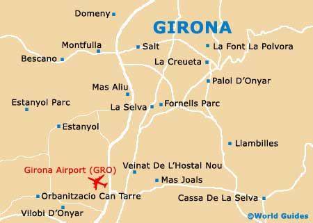 kaart Girona-Costa Brava luchthaven GRO