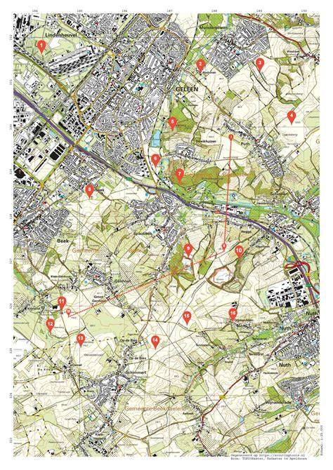 kaart van Kevelaer en omgeving (inzicht in wandelroutes)
